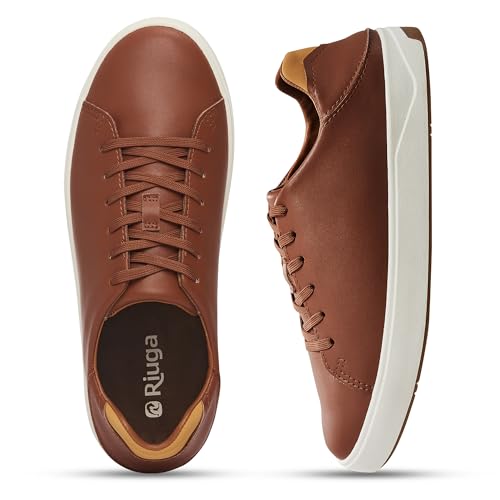 Men's Fashion Leather Sneakers - Orthopedic Casual Dress Shoes wi...
