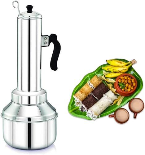 Saleberate Micro Puttu Kudam Cooker - Vaporizador de acero inoxidable, 0,5 litros