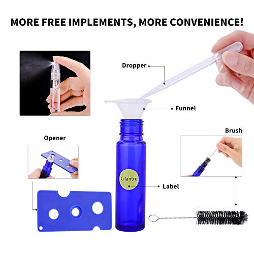 Tmie Beauty 10Ml Essential Oil Roller Bottle (24 Pack), For Aromatherapy Oil Blends, Smooth Stainless Steel Roller Ball, Robust Uv Protection Colored Glass, Leak Proof, With Rich Parts & Accessories #TOP3