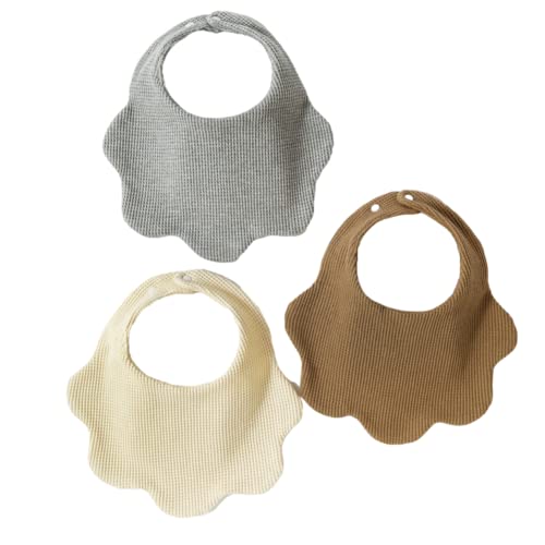 ベビー よだれかけ 三角スタイ 花びら ビブ 無地 女の子 男の子 涎掛け 唾液タオル 食事エプロン 口拭き 綿100% 柔らかい 保育園 出産祝い 新生児用 3枚セット