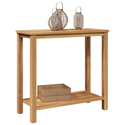 vidaXL Table Console Marron 85 x 35 x 75 cm Bois de Teck Massif, Table de Jardin, Rangement Moderne...