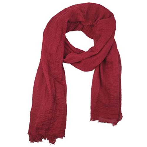 Belsen Classic Cotton Blend Crinkle Soft Lightweight Scarf Wrap Shawl