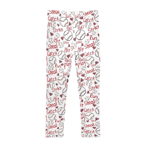 Cartoon Cute Baseball Prints Girls Leggings Soft Comfortable Athletic Leggings Dancing Pants for 4-10 Years2