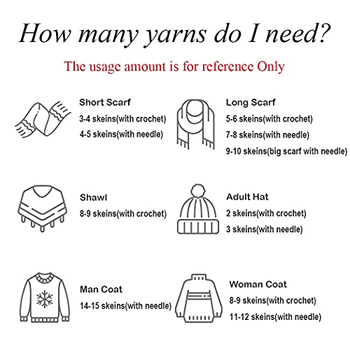 100% Merino Wool Yarn, 6-Ply Luxurious and Soft Yarn for Hand Knitting & Crocheting, 1.76 OZ/50g, 127 yds/116 Meters (Ivory, 1 Ball)