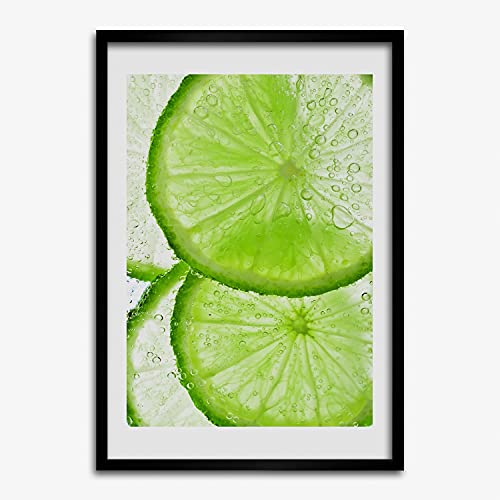 Cadre MDF peinture 50x70 cm Limonka sous l'eau pour décoration murale