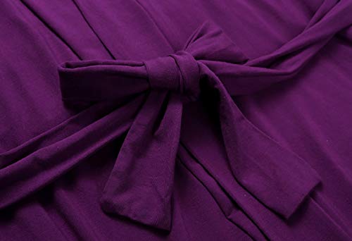 Women's Plus Size Cotton Kimono Robes Soft Long Knit Bathrobes Lightweight Sleepwear V-Neck Ladies Loungewear4