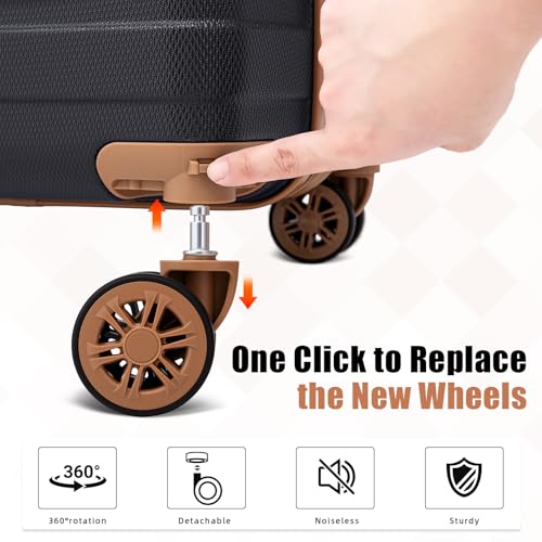 Luggage Sets 5 Piece Durable Suitcase Set with Spinner Wheels, Hard Shell Carry on Luggage with TSA Lock, Large Checked Travel Suitcases for Men and Women - Image 6