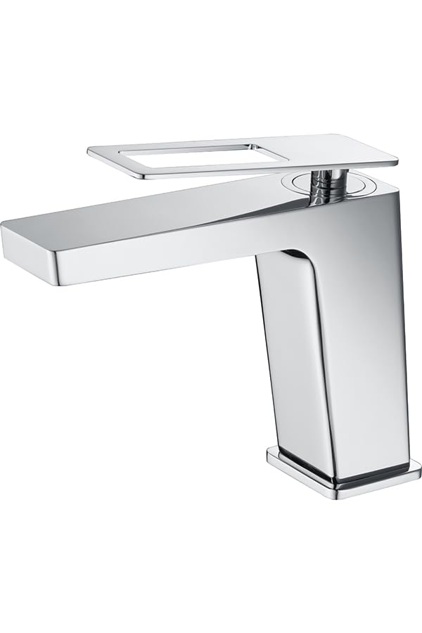 IMEX Grifo Monomando Lavabo - SERIE SUECIA Grifo de Latón Acabado en Cromo con Cartucho Cerámico de Ø26 mm TOP y Flexos de 3/8", Diseño Moderno y Funcional.