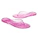 OMGard Flip Flops for Women Jelly Sandals Thong Flats Jellies Shoes Glitter Clear Slipper Summer Beach Pool Slides Size 7 Pink Slip On Quick Drying Soft
