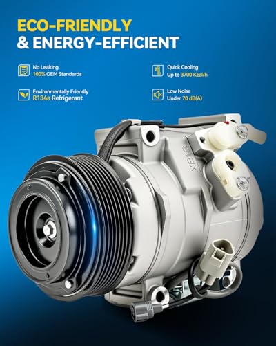 Image of PHILTOP 158324 NEW Air Conditioner AC Compressor with Clutch Compatible with Toyota 4Runner 2010-2021, FJ Cruiser 2010-2014, Tundra 2007-2014 4.0L, Air Conditioning Compressor