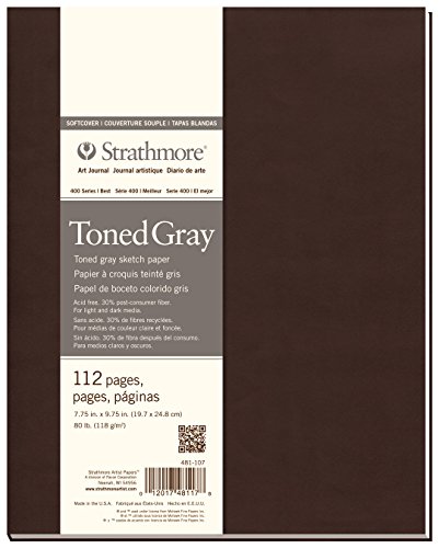 Image of Strathmore 481-107 Softcover Art Sketch Journal, 7.75 inch X 9.75 inch, Toned Gray, 112 Pages