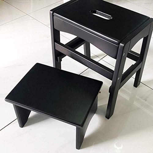 Taburete de madera con 2 escalones color natural para el hogar 3