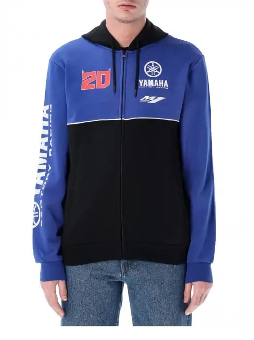 Yamaha Racing Fabio Quartararo FQ20 Veste à capuche zippée Coupe horizontale, Noir , S