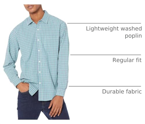 Image of Amazon Essentials Men's Regular-Fit Long-Sleeve Casual Poplin Shirt, Button Front, Business Casual, Collared