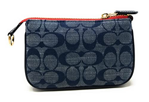 image for Coach Women's Nolita 15 Wristlet Pouch Bag, Signature Chambray - Denim