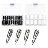 Nail Foils Transfer Sheets Kit 20 Rolls Lace Nail Foil,0.79 x 39.37 Inches,Luxury Lace & Starry Sky Designs for Foil Art,Black & White,for Natural & Artificial Nails,DIY Nail Art Stickers & Decals