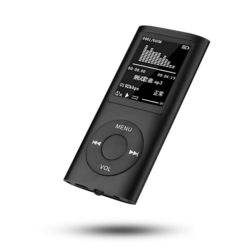 Drumstone (Special with 10 Years Warranty) New Portable Slim Mp3 Musicwith LCD Screen, Supports Up to 64GBSD Card (Black)Card not included