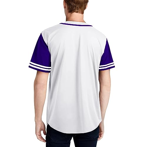 Camiseta de béisbol para hombre con botones, diseño premium de dos rayas, uniforme deportivo, fabricada en EE. UU. miniatura 2