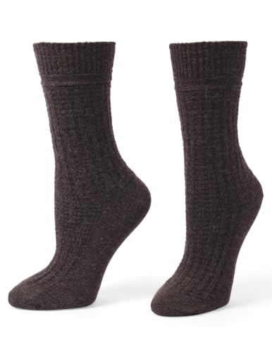 Image of HUE Women's Merino Wool Blend Crew Boot Breathable Natural Temperature Regulating Moisture Wicking Athletic Socks 2 Pair Pack