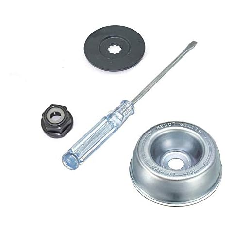 Gardening Machine Lawnmower Stihl Blade Adapter Kit-Thrust Washer, Rider Plate, Collar Nut, Maintenance Screwdriver, Blade Adapter Attachment Maintenance Kit for Stihl String Trimmers Brush Cutter Cover