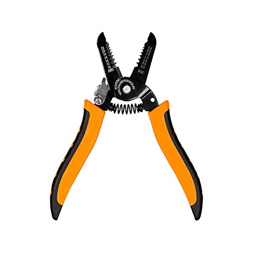 Boenfu Precisie-striptang, 17,8 cm, draadsnijden, nippers reparatietool met ingebouwde draadsnijder en loopgaten, krimptang voor 10-22 AWG gestrand draadsnijden