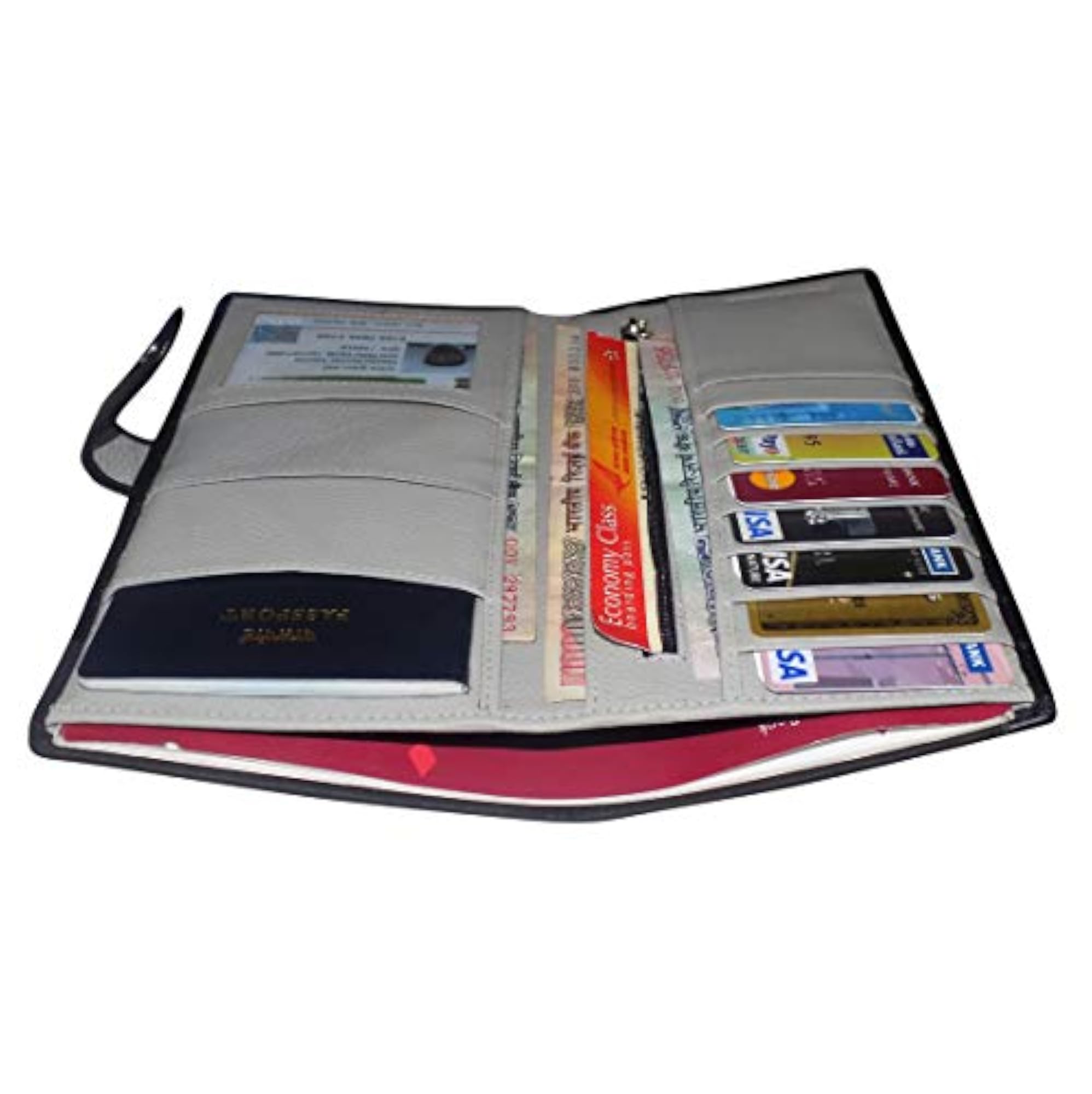 Black Smart Leather Passport Holder for Travel