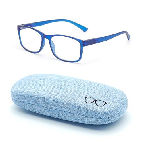 Autojouls Nearsighted Glasses for Distance with Hard Case Blue Light Spring Hinge Glasses Not Reading Glasses