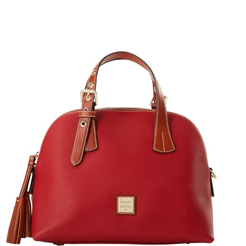 Dooney & Bourke Leather Satchel Bags for Women, Pebble Grain Aubrey Small Satchel Handbag with Crossbody Strap