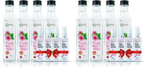 Image of Nutriorg Certified Organic Rose Water 1 Litre (Pack of 8)