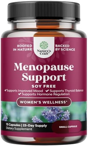 Complete Herbal Menopause Supplement for Women – Soy Free Female Hormone Balance Capsules for Night Sweats Hot Flashes & Mood Swings with Dong Quai, Chaste Berry & Black Cohosh Root – 75 Count Pack