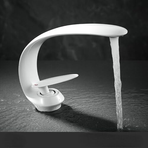 Robinet blanc en laiton pour lavabo style chic et contemporain de salle de bains