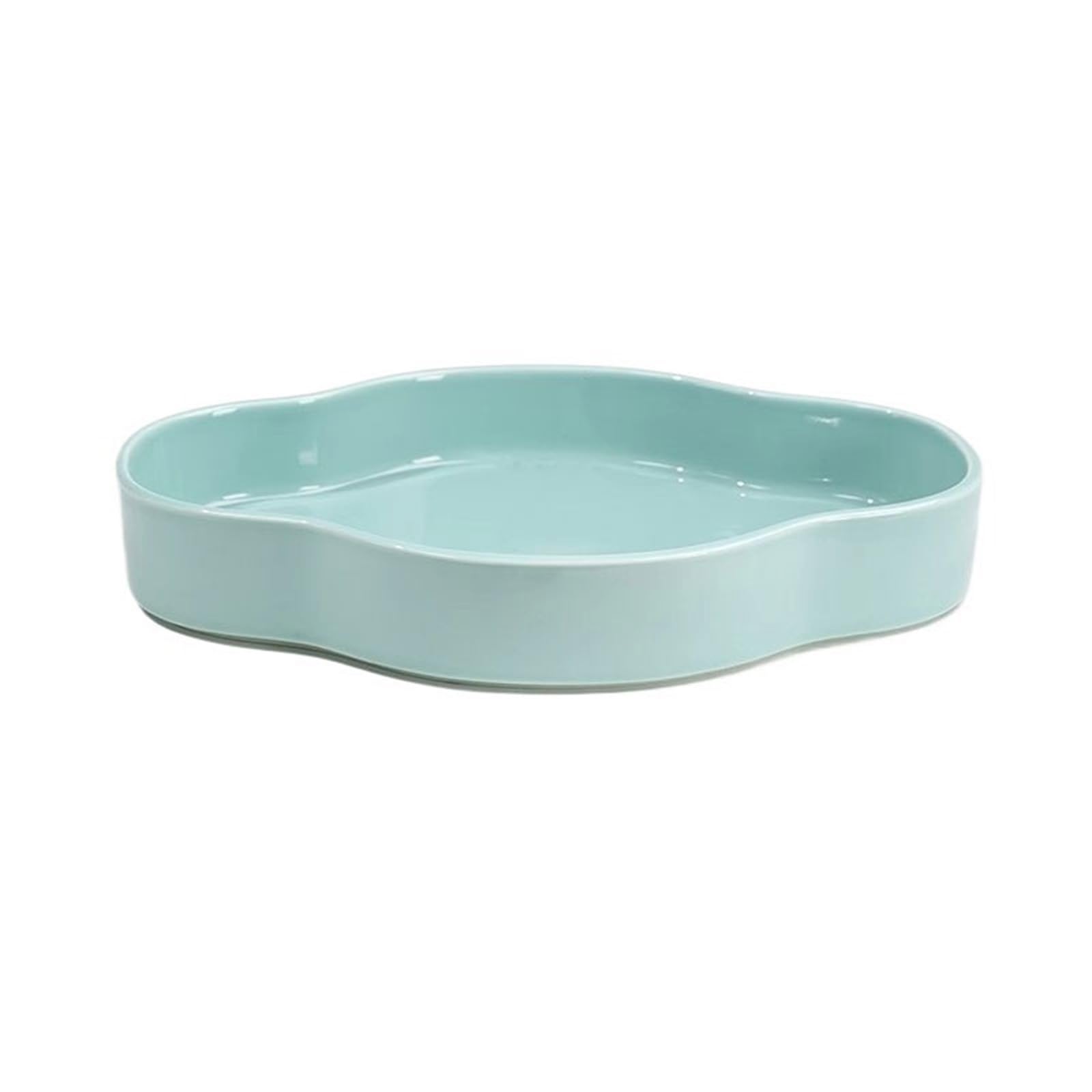 Prettiee plant dish saucer Desktop Creativity Flower Arranging Saucer Chinese Minimalist Ceramic Drip Tray (Blue)
