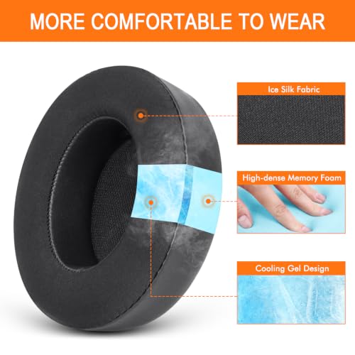 GVOEARS Almohadillas para orejas para Beats Studio 3/2 con gel refrigerante, reemplazo | Cubierta de almohadillas para auriculares Beats B0500 B0501 Over-Ear espuma viscoelástica - Negro miniatura 3