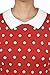 YEMAK Women's Knit Sweater Top – Short Sleeve Polka Dot Contrast Collar Puff Shoulder Classic Casual Knitted Pullover MK3673-RED/IVR-M