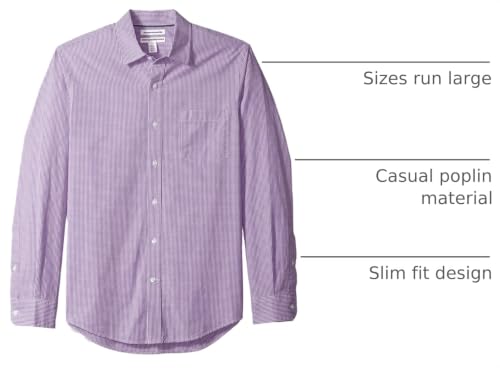 Image of Amazon Essentials Men's Slim-Fit Long-Sleeve Button-Up Poplin Shirt