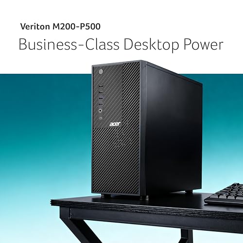 Image of acer Veriton Desktop, AMD R3 5300G Processor,Integrated Radeon Graphics, 8 GB DDR4, 512 GB, Windows 11 Home, Black, 16L, M200-P500