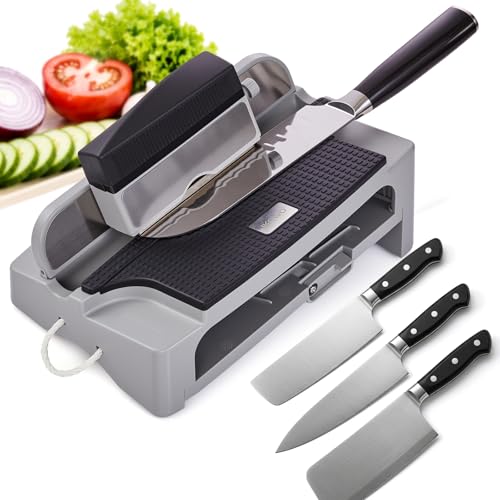 Image of Knife Sharpener,3 Stage Kitchen Knife Sharpener,Adjustable Multi-Angle Guide Knife Sharpening Stone,Gifts for Women Men,Magnetic Manual Knife Sharpening Kit,Diamond & Pulpstone & White Corundum