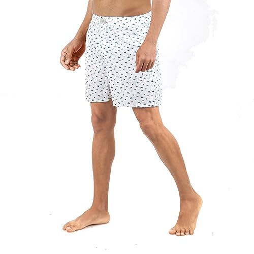 Image of ALPHABETS Men's Cotton Regular Striped Boxer Briefs (Pack of 3) Dark Blue, Red, White