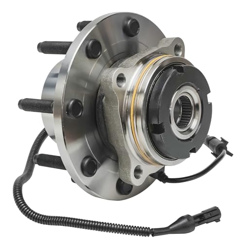 Image of Detroit Axle - 4WD SRW Front Wheel Bearing Hubs for 2003 2004 Ford F-250 F-350, 2003 2004 2005 Excursion Wheel Bearing and Hubs Assembly Replacement [w /ABS]
