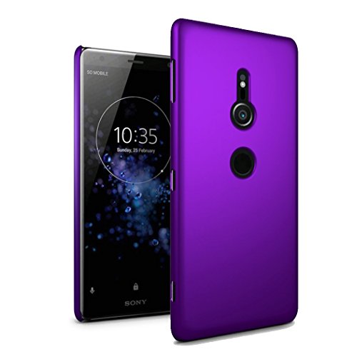 TypeandColor® Sony Xperia XZ2 Case, Slim Thin Armour Hard Case - Matte Rubberized (Purple)