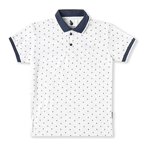 Image of Li'l Tomatoes Boys Cotton Pique Polo T-Shirt | Printed Half Sleeve Casual Summer Wear | Soft & Breathable Fabric | 7-16 Years