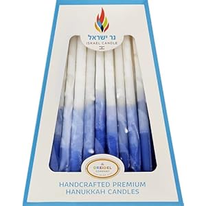 Thedreidelcompanyhanukkahcandles45chanukacandlesdecorativefrostedbluelightbluewhitehandmade  Urban Country Home Decor The dreidel company hanukkah candles 45 chanuka candles decorative frosted blue light blue white hand made  urban country home decor