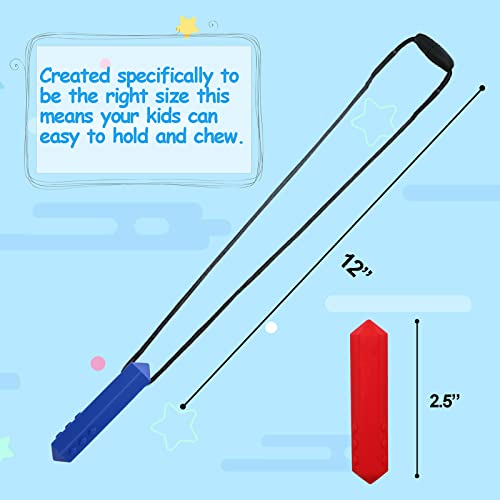 Chew Necklaces for Sensory Kids - 5 Pack Silicone Chewy Toys for ADHD, Autism, SPD, Oral Motor Therapy Tool with Textured Surface, Anxiety Relief Chewables - Image 3