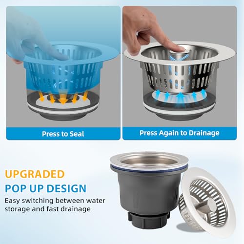 Kit combo colador y tapón para fregadero cocina acero miniatura 4