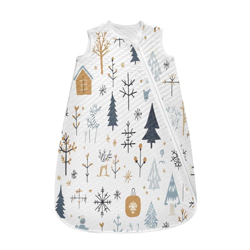 Kigai Christmas Tree Snowflake Baby Sleep Sack Wearable Blanket Sleeping Bag 2-Way Zipper Soft Swaddle Transition Sack