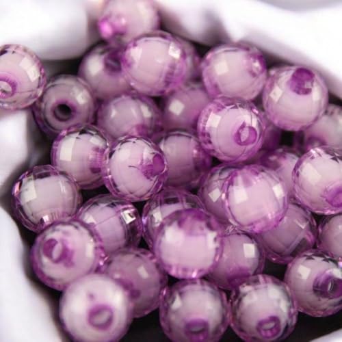 8Mm 10Mm 12Mm Color Round Ball Loose Spacer Beads Sew On Acrylic Beads Diy Beaded Braided Beads Jewelry Making Toys - (Color: Color 6 / Size: 100Pcs 8Mm)