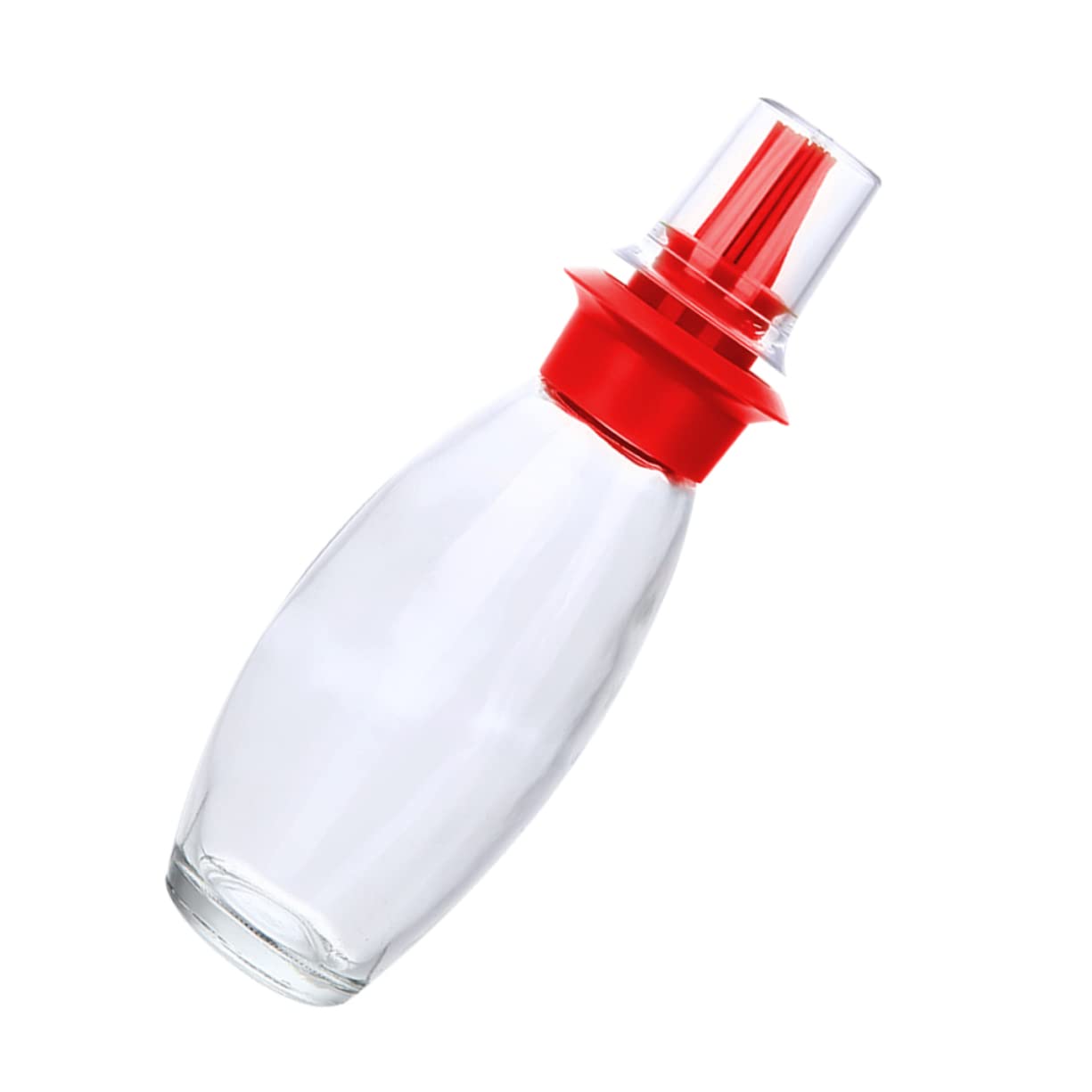 COLLBATH 1pc Silicone Oil Brush with Oil Bottle Food-grade Silicone Easy to Clean Non- Design for Barbecue and Cooking Red