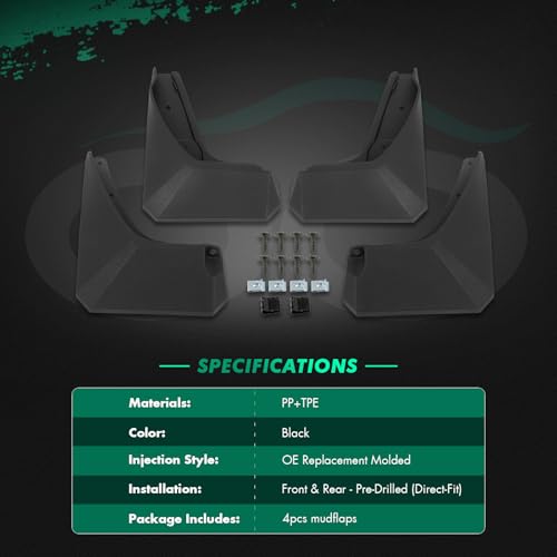 Image of SCITOO 4PCS Mud Flaps Front & Fear Splash Guard Set Suitable for Hyundai Kona 2018-2024 154620 1.6L 2.0L
