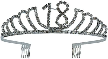 Happy Birthday Rhinestone Tiara - Premium Quality Metal Birthday Accessory (18th Birthday)
