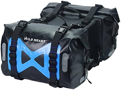WILD HEART Waterproof bag Motorcycle saddlebag 50L Tank bag Motor Side bag (Black)
